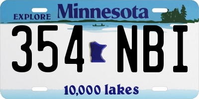 MN license plate 354NBI