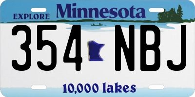MN license plate 354NBJ