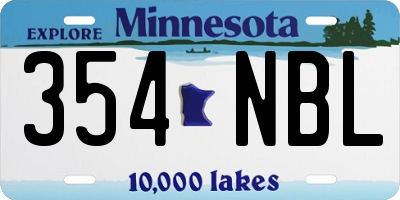 MN license plate 354NBL