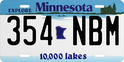MN license plate 354NBM