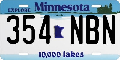 MN license plate 354NBN