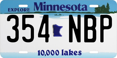 MN license plate 354NBP