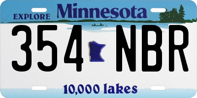 MN license plate 354NBR