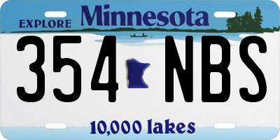 MN license plate 354NBS