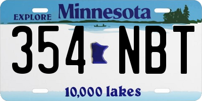 MN license plate 354NBT