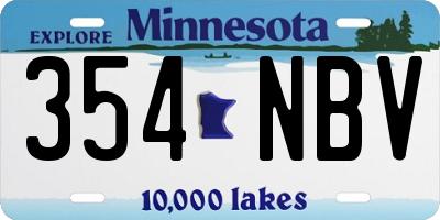 MN license plate 354NBV