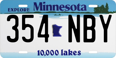 MN license plate 354NBY
