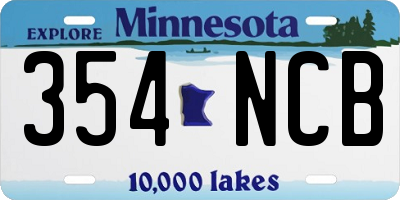 MN license plate 354NCB