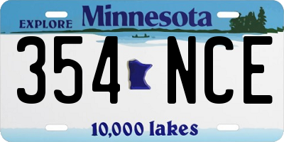 MN license plate 354NCE
