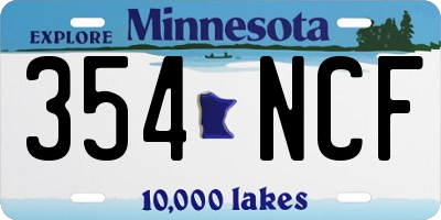 MN license plate 354NCF