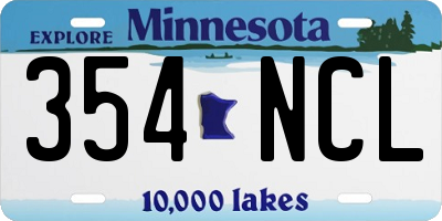 MN license plate 354NCL