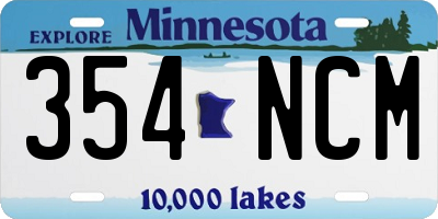 MN license plate 354NCM