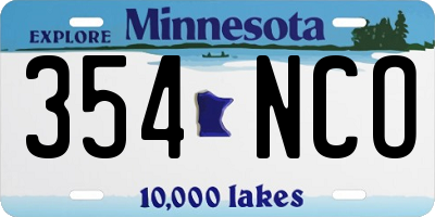 MN license plate 354NCO