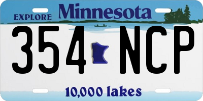 MN license plate 354NCP