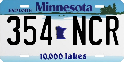 MN license plate 354NCR