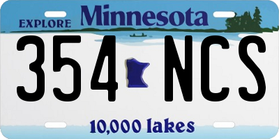 MN license plate 354NCS