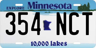 MN license plate 354NCT