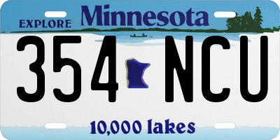 MN license plate 354NCU