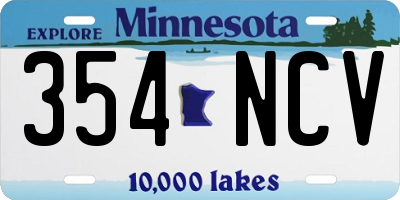 MN license plate 354NCV