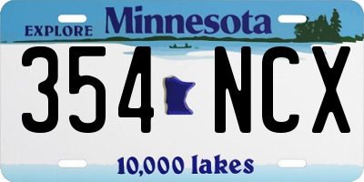 MN license plate 354NCX