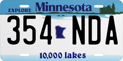 MN license plate 354NDA