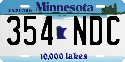 MN license plate 354NDC