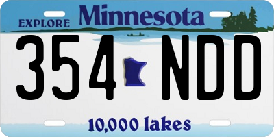 MN license plate 354NDD