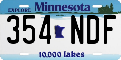 MN license plate 354NDF