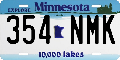 MN license plate 354NMK