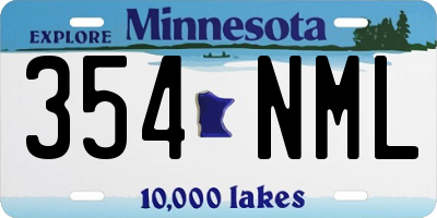 MN license plate 354NML