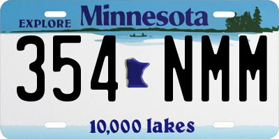 MN license plate 354NMM