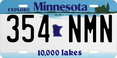 MN license plate 354NMN