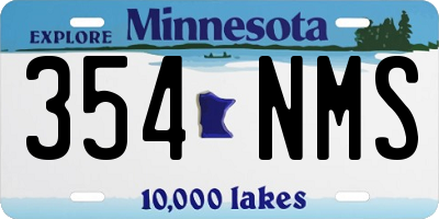 MN license plate 354NMS