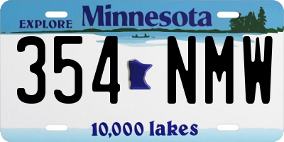 MN license plate 354NMW