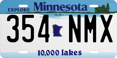 MN license plate 354NMX