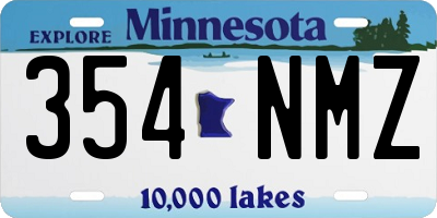 MN license plate 354NMZ