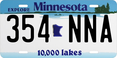 MN license plate 354NNA