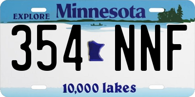 MN license plate 354NNF