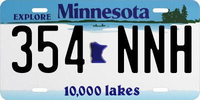 MN license plate 354NNH