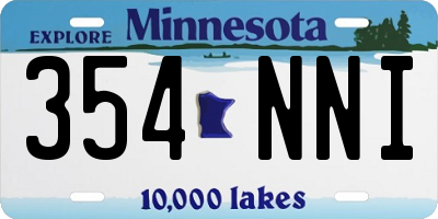 MN license plate 354NNI