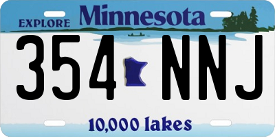 MN license plate 354NNJ
