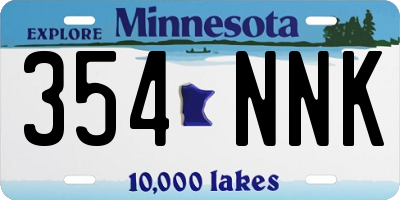 MN license plate 354NNK