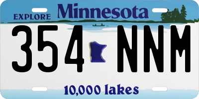 MN license plate 354NNM