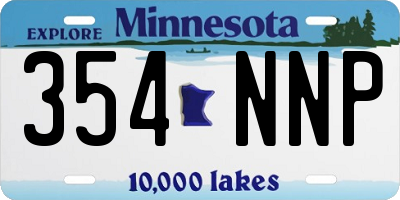 MN license plate 354NNP