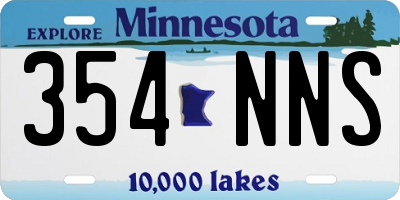 MN license plate 354NNS
