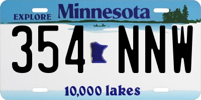 MN license plate 354NNW