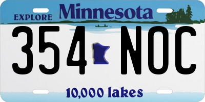 MN license plate 354NOC