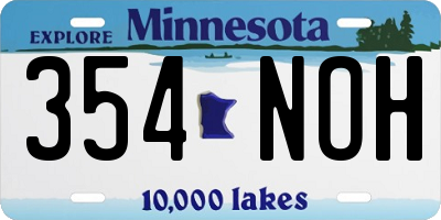 MN license plate 354NOH