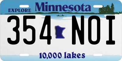 MN license plate 354NOI