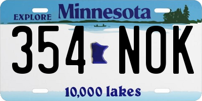 MN license plate 354NOK